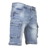 Local Fanatic Korte Spijkerbroek Heren - Spijkershort met Zakken -1088 - Blauw