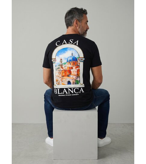 True Rise T shirt Heren - Casablanca Oversized Heren T shirt  - T shirt Heren met Print -1988- Zwart