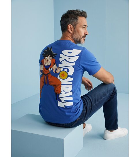 True Rise Heren T shirt  met Print - Tshirts Heren Grappig - Oversized T shirt Heren - Dragon Ball -1969-  Blauw