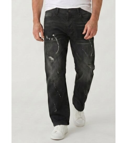 TRUE RISE Baggy Jeans Heren - Oversized Jeans  - Spijkerbroek Heren Volwassenen -JC8167N- Black