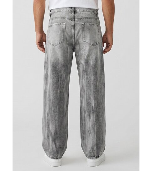 TRUE RISE Baggy Jeans Heren - Oversized Jeans  - Spijkerbroek Heren Volwassenen - YX3606 - Grijs