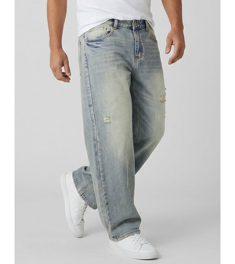 TRUE RISE Baggy Jeans Heren - Oversized Jeans  - Spijkerbroek Heren Volwassenen -XSF78523- Blauw
