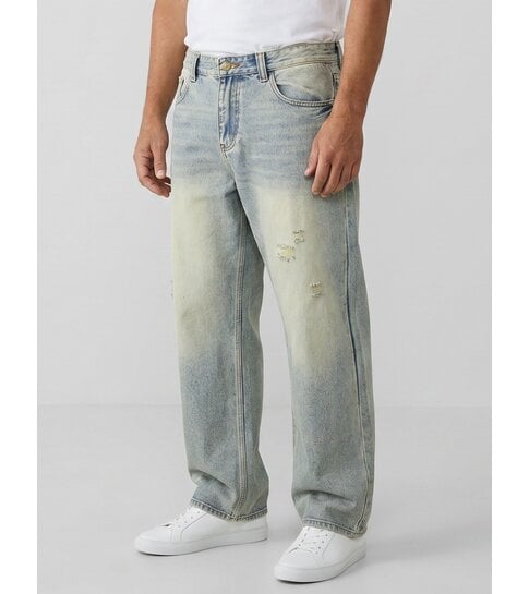 TRUE RISE Baggy Jeans Heren - Oversized Jeans  - Spijkerbroek Heren Volwassenen -XSF78523- Blauw