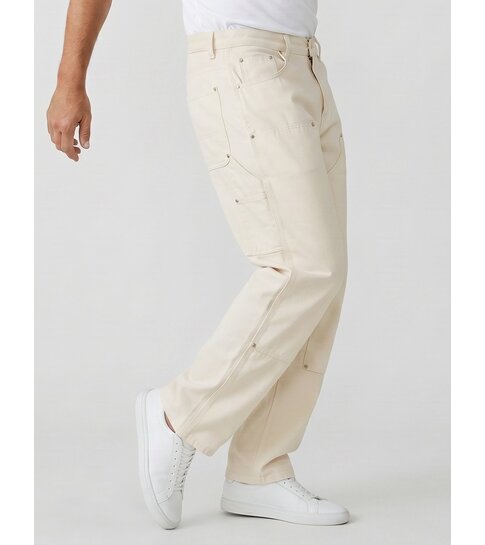 TRUE RISE Baggy Jeans Heren - Oversized Jeans  - Spijkerbroek Heren Volwassenen - Witte Spijkerbroek Heren -378- Wit