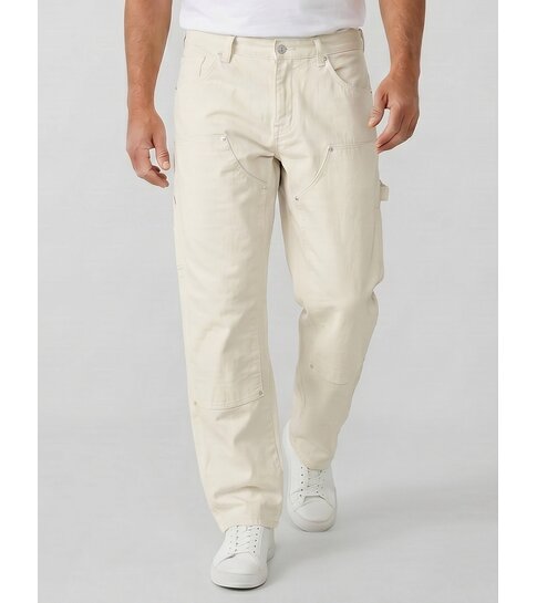 TRUE RISE Baggy Jeans Heren - Oversized Jeans  - Spijkerbroek Heren Volwassenen - Witte Spijkerbroek Heren -378- Wit