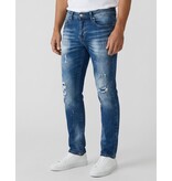 TRUE RISE Jeans Heren Slim Fit met Gaten - Spijkerbroek Heren Volwassenen -Stretch Jeans Heren -8228- Blauw