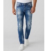 TRUE RISE Jeans Heren Slim Fit met Gaten - Spijkerbroek Heren Volwassenen -Stretch Jeans Heren -8228- Blauw
