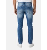 TRUE RISE Jeans Heren Slim Fit met Gaten - Spijkerbroek Heren Volwassenen -Stretch Jeans Heren -8228- Blauw