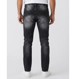TRUE RISE Ripped Slim fit Heren Jeans - Spijkerbroek Heren Volwassenen -Stretch Jeans Heren -8383- Zwart
