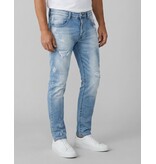TRUE RISE Gescheurde Jeans Heren Slim Fit - Spijkerbroek Heren Volwassenen -Stretch Jeans Heren -8409- Licht Blauw