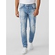 Gescheurde Jeans Heren Slim Fit - Spijkerbroek Heren Volwassenen -Stretch Jeans Heren -8409- Licht Blauw