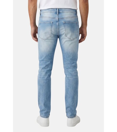 TRUE RISE Gescheurde Jeans Heren Slim Fit - Spijkerbroek Heren Volwassenen -Stretch Jeans Heren -8409- Licht Blauw