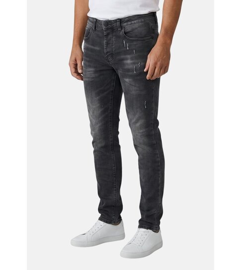 TRUE RISE Jeans Heren  Slim Fit - Spijkerbroek Heren Volwassenen -Stretch Jeans Heren -8373- Grijs
