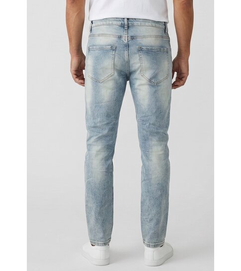 TRUE RISE Spijkerbroek met Gaten Heren Stretch Slim Fit Jeans  - Spijkerbroek Heren Volwassenen  -8311- Blauw