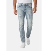 TRUE RISE Spijkerbroek met Gaten Heren Stretch Slim Fit Jeans  - Spijkerbroek Heren Volwassenen  -8311- Blauw