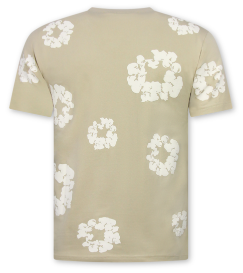 True Rise Bloemen Print  Zomerset Heren - Bloemen Pak met Short Heren Twinset -1770 - Bruin