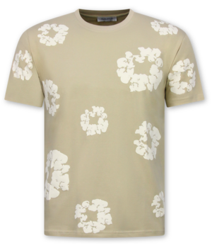 ENOS Bloemen Print  Zomerset Heren - Bloemen Pak met Short Heren Twinset -1770 - Bruin