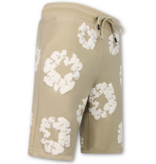True Rise Bloemen Print  Zomerset Heren - Bloemen Pak met Short Heren Twinset -1770 - Bruin