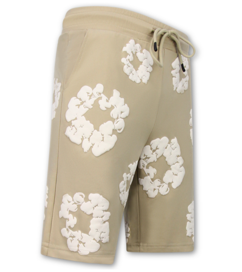 True Rise Bloemen Print  Zomerset Heren - Bloemen Pak met Short Heren Twinset -1770 - Bruin