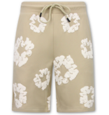 True Rise Bloemen Print  Zomerset Heren - Bloemen Pak met Short Heren Twinset -1770 - Bruin
