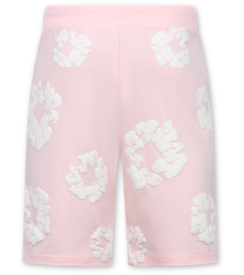ENOS Bloemen Print  Zomerset Heren - Bloemen Pak met Short Heren Twinset -1770 - Roze