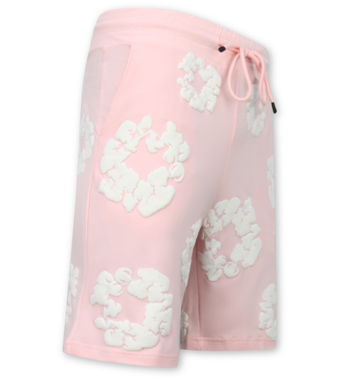 ENOS Bloemen Print  Zomerset Heren - Bloemen Pak met Short Heren Twinset -1770 - Roze