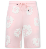 ENOS Bloemen Print  Zomerset Heren - Bloemen Pak met Short Heren Twinset -1770 - Roze