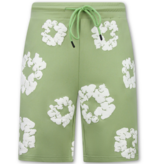 True Rise Bloemen Print  Zomerset Heren - Bloemen Pak met Short Heren Twinset -1770 -Groen
