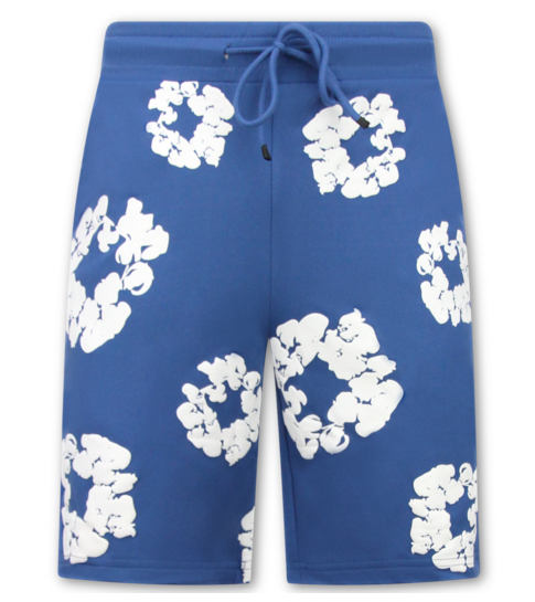 True Rise Bloemen Print  Zomerset Heren - Bloemen Pak met Short Heren Twinset -1770 -Navy