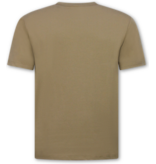 True Rise Oversized T shirt Heren  - Effen T shirt Heren  Blanco - MD6530 - Donker Bruin