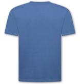 True Rise Oversized T shirt Heren  - Effen T shirt Heren  Blanco - MD6530 - Donker Blauw