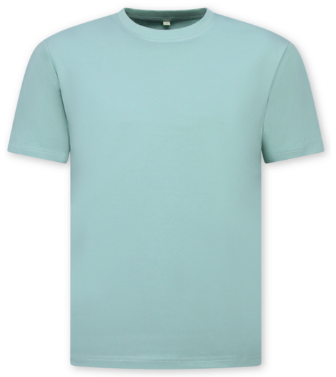 True Rise Oversized T shirt Heren  - Effen T shirt Heren  Blanco - MD6530 - Mint Groen
