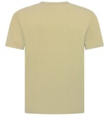 True Rise Oversized T shirt Heren  - Effen T shirt Heren  Blanco - MD6530 - Licht Bruin
