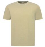 True Rise Oversized T shirt Heren  - Effen T shirt Heren  Blanco - MD6530 - Licht Bruin