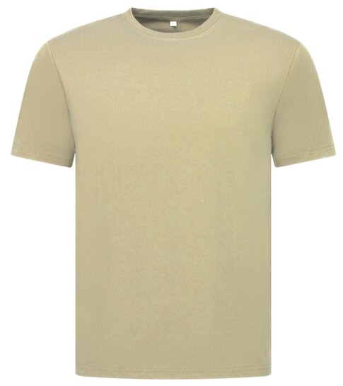 True Rise Oversized T shirt Heren  - Effen T shirt Heren  Blanco - MD6530 - Licht Bruin