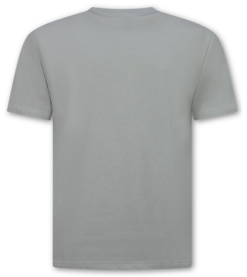 True Rise Oversized T shirt Heren  - Effen T shirt Heren  Blanco - MD6530 - Donker Grijs