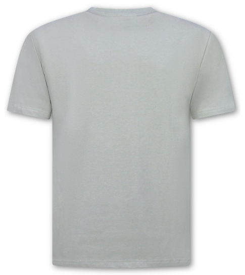 True Rise Oversized T shirt Heren - Effen T shirt Heren Blanco - MD6530 - Licht Grijs