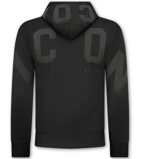True Rise ICON Hoodie Joggingpak Heren - Trainingspak Heren - Huispak Heren Volwassenen - 6152 - Zwart