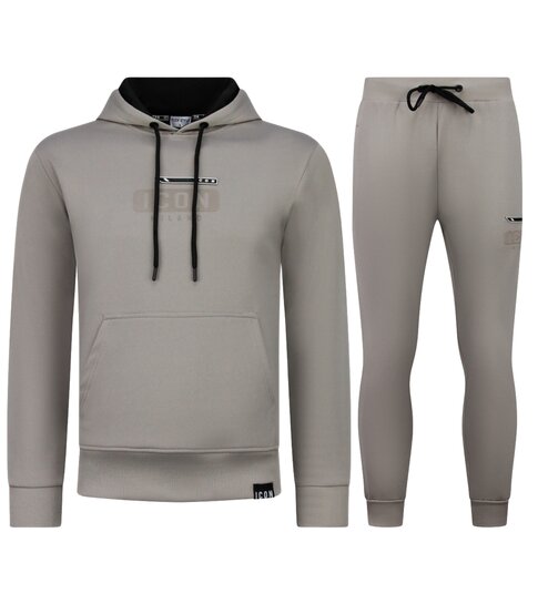 True Rise ICON Hoodie Trainingspak Heren - Joggingpak Heren Volwassenen - Huispak Heren - 6152 - Grijs