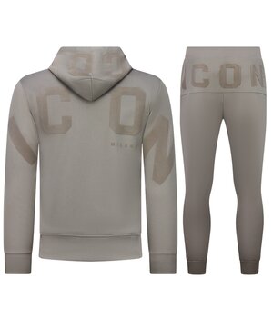 True Rise ICON Hoodie Trainingspak Heren - Joggingpak Heren Volwassenen - Huispak Heren - 6152 - Grijs