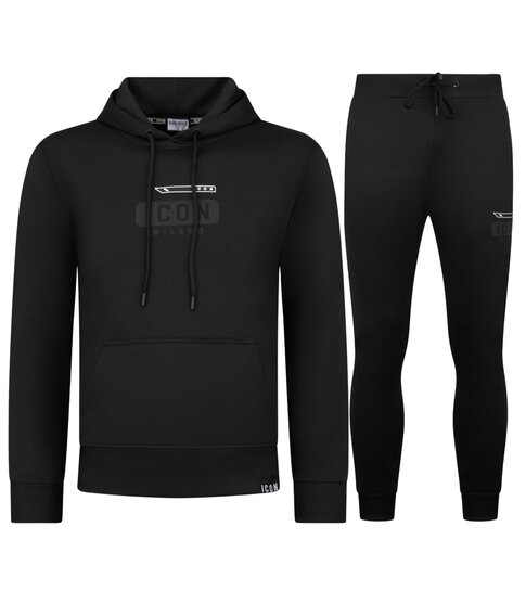 True Rise ICON Hoodie Joggingpak Heren - Trainingspak Heren - Huispak Heren Volwassenen - 6152 - Zwart