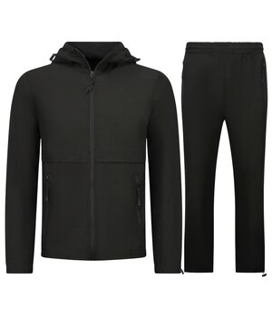 True Rise Tech Suit Zomerset  Trainingspak Heren - Dunne Tracksuit Heren -  Huispak Heren -1050 - Zwart