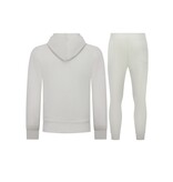 ENOS Casual Oversized Joggingpak Heren Volwassenen - Trainingspak Heren - Nette Tweedelige Set - 5853 - Wit