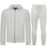 ENOS Casual Oversized Joggingpak Heren Volwassenen - Trainingspak Heren - Nette Tweedelige Set - 5853 - Wit