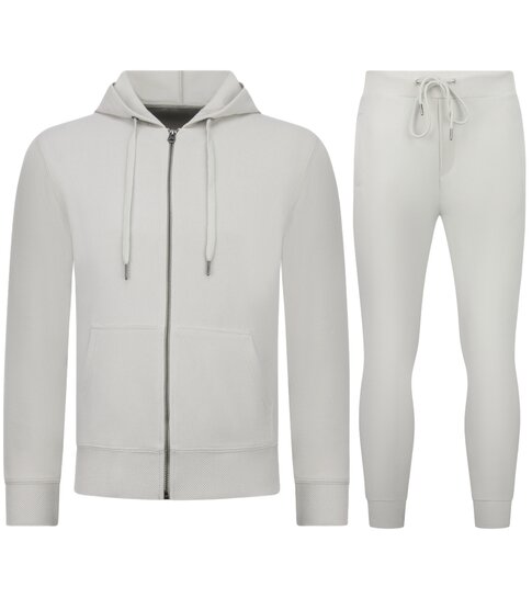 ENOS Casual Oversized Joggingpak Heren Volwassenen - Trainingspak Heren - Nette Tweedelige Set - 5853 - Wit