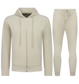 ENOS Nette Tweedelige Set - Casual Oversized Trainingspak Heren - Joggingpak Heren Volwassenen - 5853 - Beige