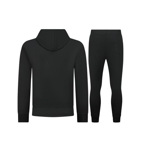 ENOS Casual Oversized Trainingspak Heren - Nette Tweedelige Set - Joggingpak Heren Volwassenen - 5853 - Zwart