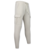 ENOS Casual Oversized Ribbed  Tweedelige Set - Trainingspak Heren - Joggingpak Heren Volwassenen - 7920- Beige