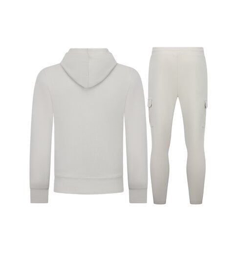 ENOS Casual Oversized Ribbed  Tweedelige Set - Trainingspak Heren - Joggingpak Heren Volwassenen - 7920- Beige