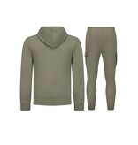 ENOS Casual Oversized Ribbed Joggingpak Heren Volwassenen - Trainingspak Heren - Nette Tweedelige Set - 7920- Bruin